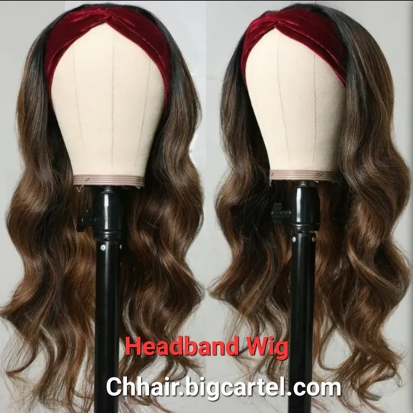 16 inches 2 tone Headband Wig